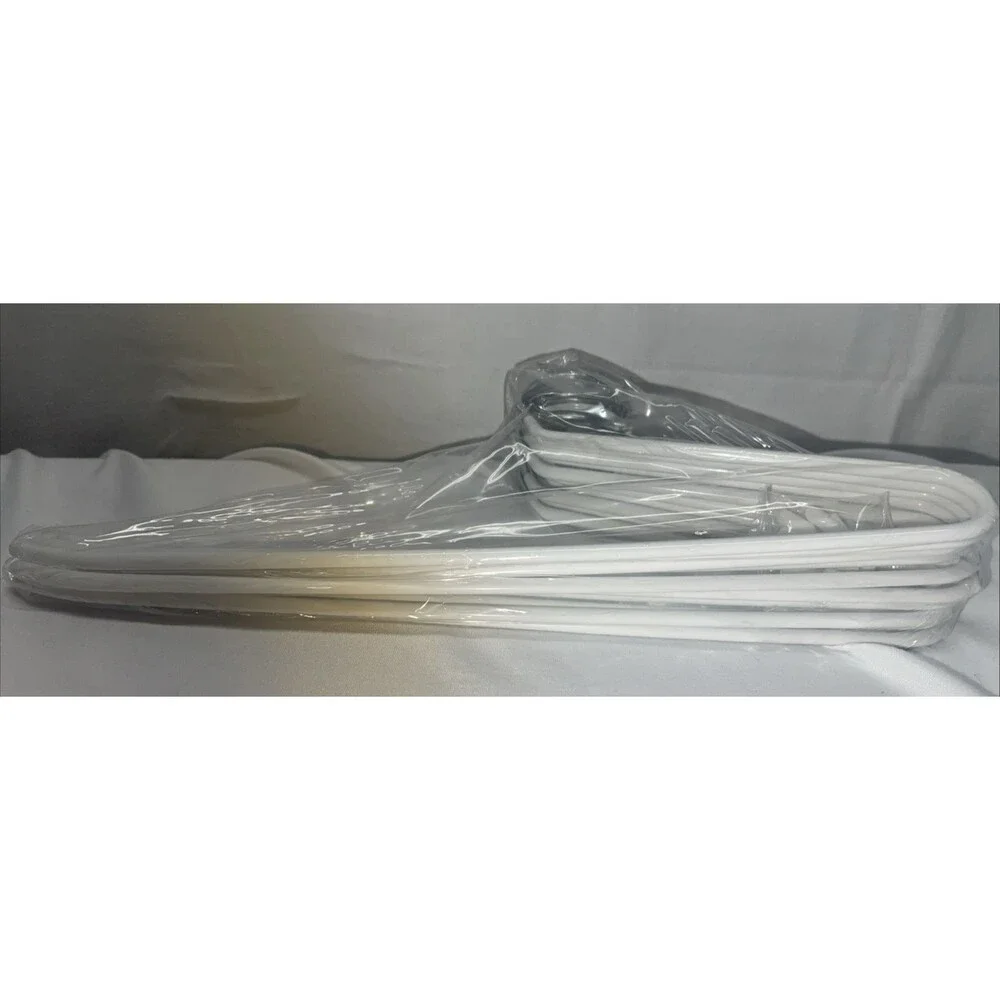 ANTI SLIP METAL HANGERS 10 WHITE RUBBER TIPS 12.5